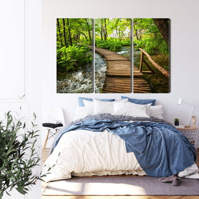 Ljuddämpande tavla - Wooden pier in the forest