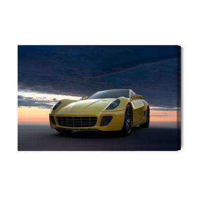 Ljuddämpande tavla - Sports car and clouds