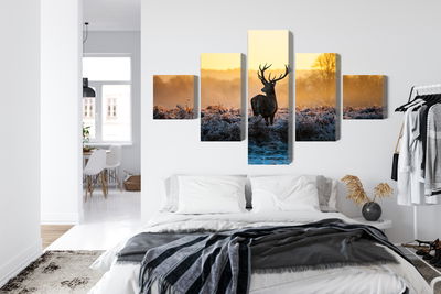 Ljuddämpande tavla - Deer on the rut in 3d