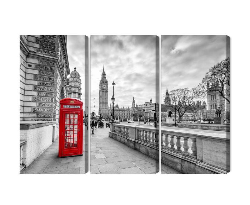 Ljuddämpande tavla - Red London telephone booth 3d