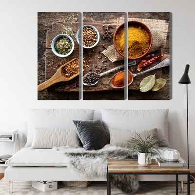 Ljuddämpande tavla - Board with various spices