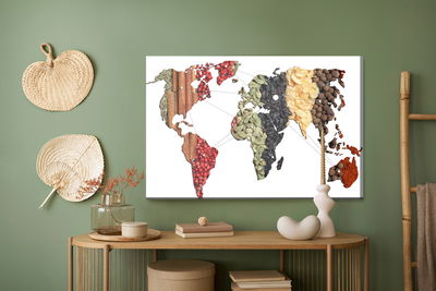 Ljuddämpande tavla - World map of spices