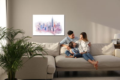 Ljuddämpande tavla - New York downtown painted