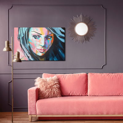 Ljuddämpande tavla - Colorful female portrait