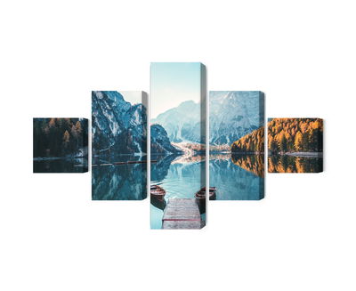 Ljuddämpande tavla - Lake braies in the italian