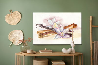 Ljuddämpande tavla - Vanilla sticks with flowers