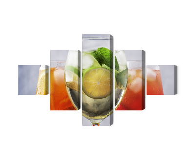 Ljuddämpande tavla - Set of summer cocktails