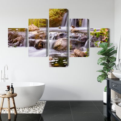 Ljuddämpande tavla - Waterfall at sunset