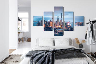 Ljuddämpande tavla - Shanghai panorama at night