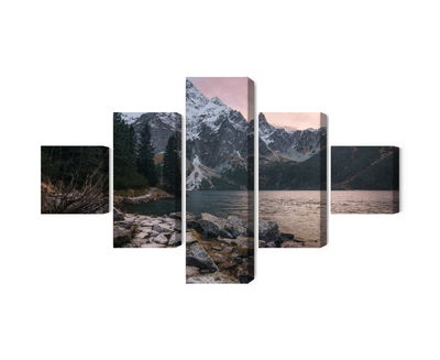 Ljuddämpande tavla - Lake and forest