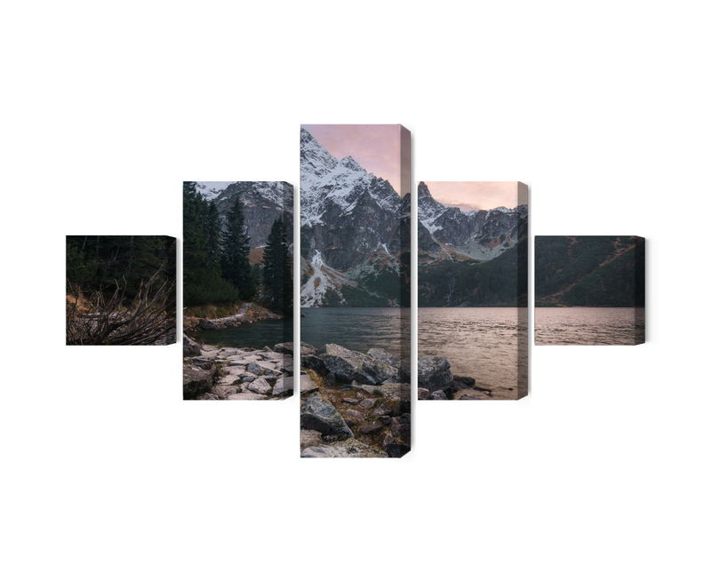 Ljuddämpande tavla - Lake and forest