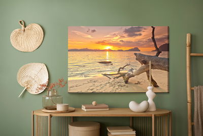 Ljuddämpande tavla - Picture sunset at the beach