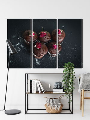 Ljuddämpande tavla - Chocolate muffins with roses