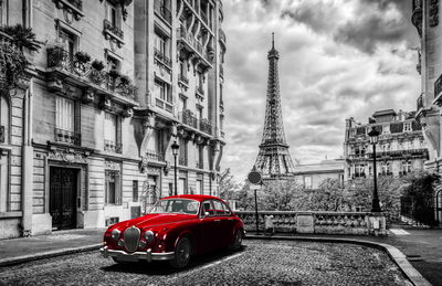 Ljuddämpande tavla - Paris black and white