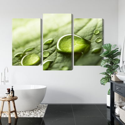 Ljuddämpande tavla - Water drops on a leaf