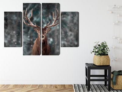 Ljuddämpande tavla - Deer in the forest 3d