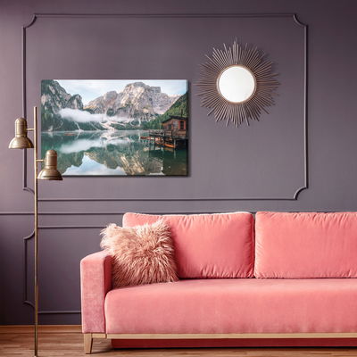 Ljuddämpande tavla - Wild lake braies, Italy