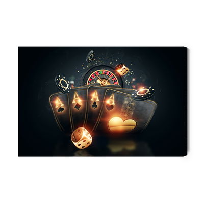 Ljuddämpande tavla - Black poker cards