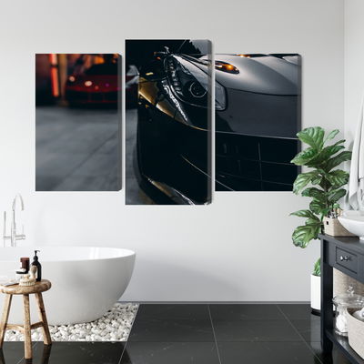 Ljuddämpande tavla - Front of a black sports car