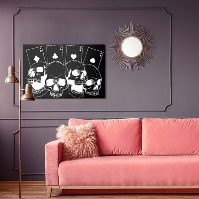 Ljuddämpande tavla - Skulls on a background