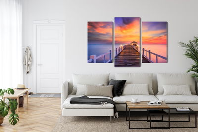 Ljuddämpande tavla - Sunset over the pier