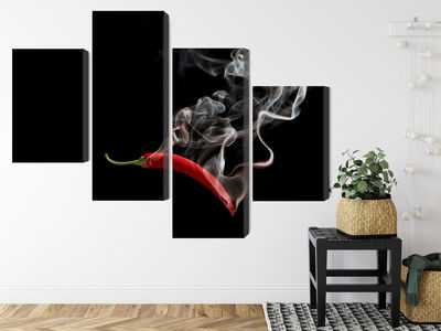 Ljuddämpande tavla - Red chili with smoke