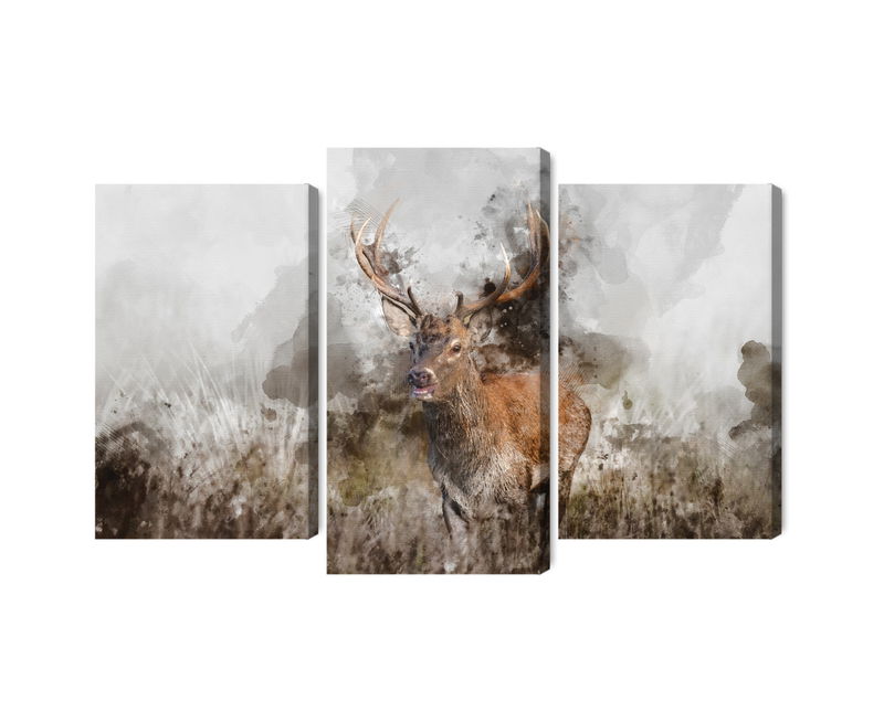 Ljuddämpande tavla - A deer painted with 3d