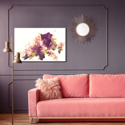 Ljuddämpande tavla - Watercolor leaves and flowers