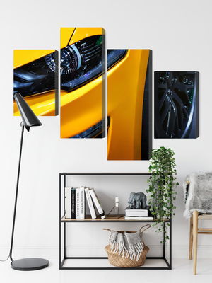 Ljuddämpande tavla - Front of a yellow sports car