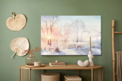 Ljuddämpande tavla - Sunrise in the winter forest