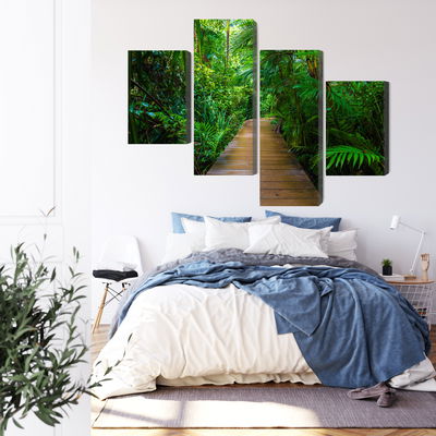 Ljuddämpande tavla - Wooden bridge in a tropical