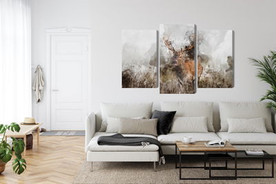 Ljuddämpande tavla - A deer painted with 3d