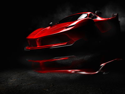 Ljuddämpande tavla - Red sports car 3d