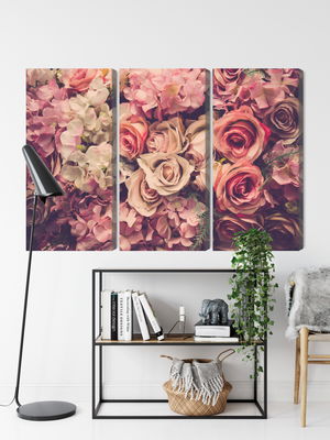 Ljuddämpande tavla - Delicate colorful 3d flowers