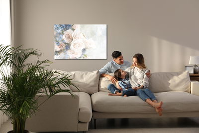 Ljuddämpande tavla - Pastel roses painted