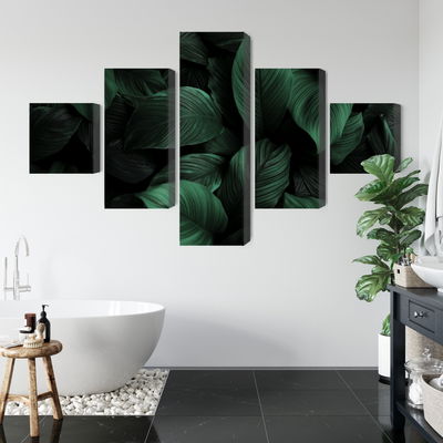 Ljuddämpande tavla - Green leaves on a macro scale