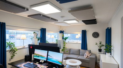 Ljudabsorbering till tak - PES ceiling fabric