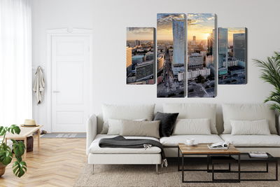 Ljuddämpande tavla - Warsaw skyscrapers at sunset