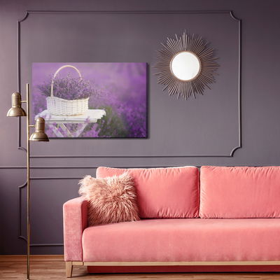 Ljuddämpande tavla - Wicker basket with lavender