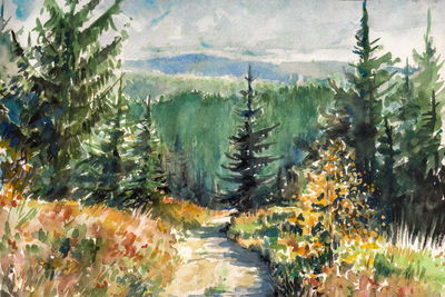 Ljuddämpande tavla - Landscape with mountains