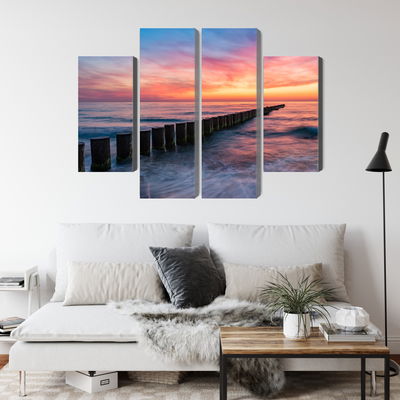 Ljuddämpande tavla - The baltic sea with wooden