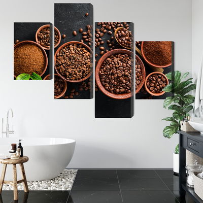 Ljuddämpande tavla - Ground coffee and beans