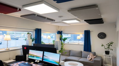 Ljudabsorbering till tak - PES ceiling fabric