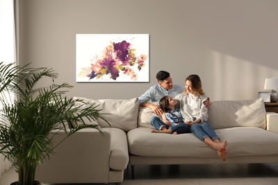 Ljuddämpande tavla - Watercolor leaves and flowers