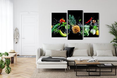 Ljuddämpande tavla - Fresh vegetables in the water