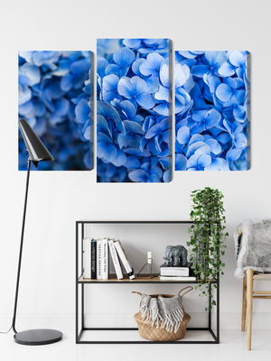 Ljuddämpande tavla - Blue hydrangea flowers close