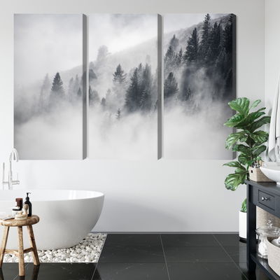 Ljuddämpande tavla - The forest is shrouded in fog