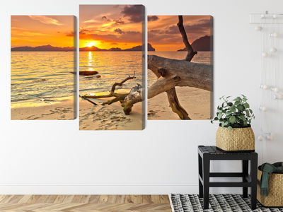 Ljuddämpande tavla - Sea landscape at sunset