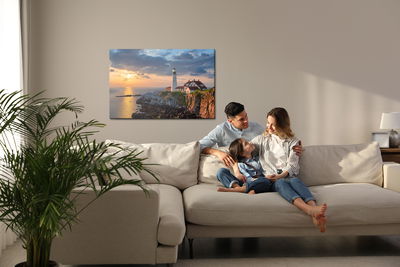 Ljuddämpande tavla - Sunrise and the lighthouse