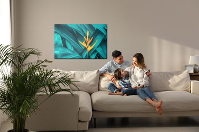 Ljuddämpande tavla - Orange flower